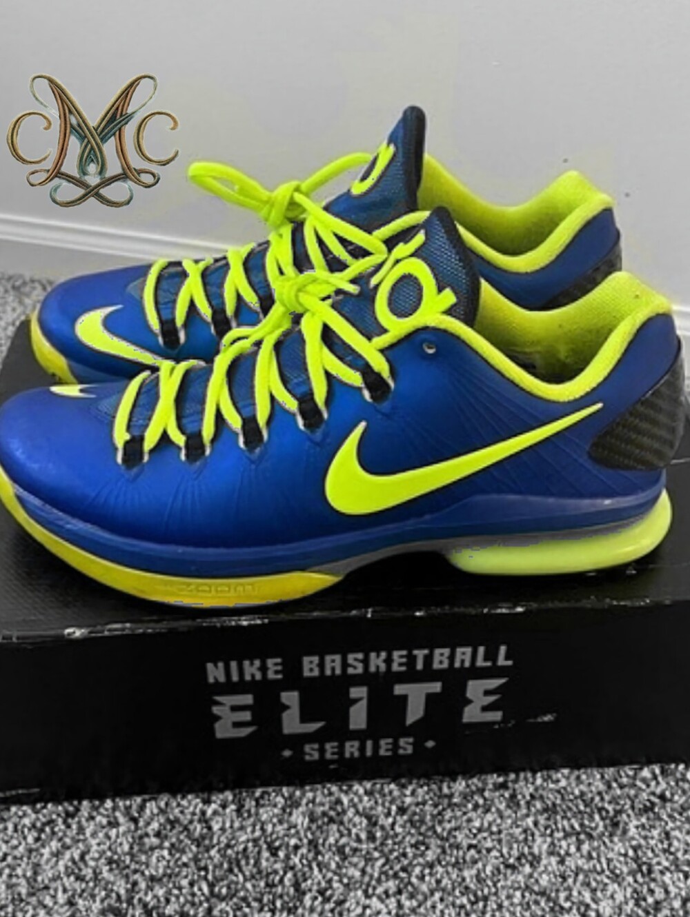 🔷️⚠️Nike KD | Men's BB Shoes - Blue with Neon Yellow Accents | Men's 9.5⚠️🔷️